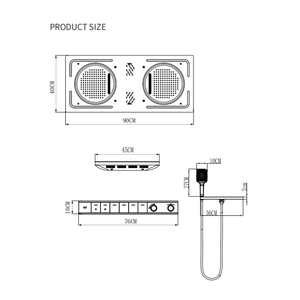 Set <span class=keywords><strong>Doccia</strong></span> <span class=keywords><strong>Termostatico</strong></span> Premium Multifunzione a <span class=keywords><strong>Incasso</strong></span> con Effetto Pioggia e Cascata per Bagno - Product Image 6