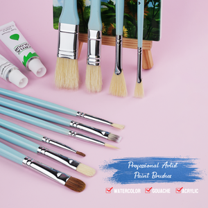 Pincel de pintura en miniatura de nailon profesional, 10 Uds., juego de pinceles de pintura de acuarela Kolinsky Sable Gouache para pintura de artista - Product Image 6