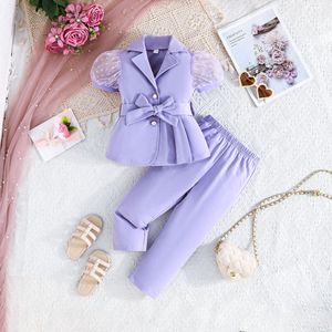 <span class=keywords><strong>Ropa</strong></span> de bebé, chaleco de Color sólido para niñas, pantalones de pierna <span class=keywords><strong>ancha</strong></span> florales, <span class=keywords><strong>ropa</strong></span> de 2 uds para niños, <span class=keywords><strong>ropa</strong></span> de moda para niños - Product Image 2