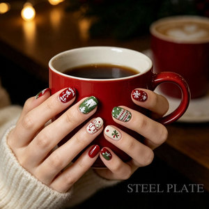 9 Placas de Estampado de Uñas Navideñas con Diseños en Relieve de Copos de Nieve y Alces, Herramientas de Transferencia de Patrones para Arte de Uñas, para Manicura DIY, Salón y Festivales - Product Image 5