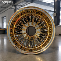 Roue NJQS, produit phare, entièrement chromée, 13-14 pouces, à rayons chromés pour voiture classique