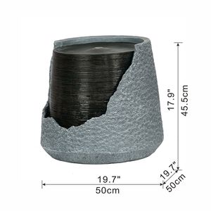 DB 20x20x18 fontaine d'eau en polyrésine intérieure/extérieure Chic dynamique Design moderne Unique cassé urne Style lumière fournitures de jardin - Product Image 3