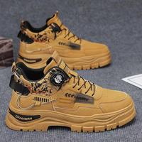 Botas de Trabajo Casuales para Hombre de Alta Calidad, Impermeables, Resistentes al Desgaste, Antideslizantes, con Suela Gruesa y Botón Giratorio