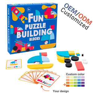 New Design Cognitive Board 10 Double-sided Cards Matching Block Puzzles Montessori Tangram cheap Toys For Kids Toddler Unisex - Product Image 1