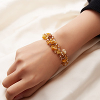 Bracelet bohème coloré en pierres naturelles, fait main, multi-couches, en gravier naturel et cristaux