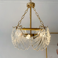 Lámparas de Techo de Cristal Transparente Estilo Europeo Vintage, Base E14, Cuerpo de Hierro con Revestimiento de Cobre, Lámpara Colgante LED, Directo de Fábrica