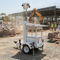Caméra de surveillance solaire sur remorque avec mât de 6 m, deux panneaux solaires de 435 W pour les travaux de construction en Arabie Saoudite