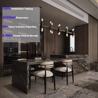 Meubles de cuisine de luxe en surface solide, unités murales d'angle en contreplaqué, design moderne pour la maison