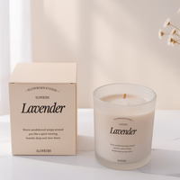 Bougie parfumée artisanale en cire de soja bio de luxe OEM, 7 oz, dans un bocal en verre avec couvercle, coffret cadeau pour la Saint-Valentin et Diwali, parfum personnalisé