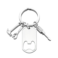 Porte-clés Ywyougang, ensemble d'outils, porte-clés en métal gravé sur mesure, breloque marteau, clé à molette, tournevis, pour cadeau promotionnel