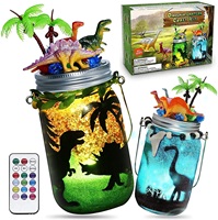 Kits artisanaux de lanternes en dinosaure, avec 6 Mini dinosaures, jouets d'art et artisanat, veilleuse, cadeaux pour enfants garçons et filles, pièces