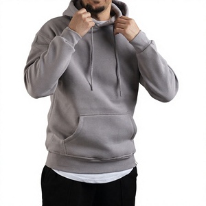 Sweat à capuche vierge en molleton 100 % coton pour homme, idéal pour l'hiver, personnalisable avec logo imprimé ou brodé, faible MOQ, production sous marque privée - Product Image 4