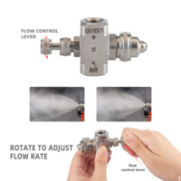 Buse de pulvérisation d'atomisation d'air réglable en acier inoxydable 1/4 durable Buse plate de brumisation fine alimentée par l'eau