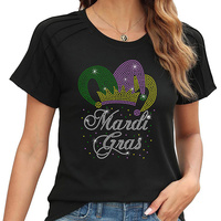 Appliques thermocollantes en strass motif Fleur de Lys et Mardi Gras pour vêtements