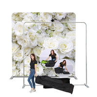 Kustom 10x8ft tegangan tampilan kain satu sisi spanduk latar belakang Stan acara Stan Latar Belakang Berdiri
