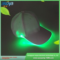 Gorra de Béisbol de 6 Paneles con Luces LED para Hombre, 100% Algodón, Protección Solar para Exteriores, Diseño Fluorescente Luminoso de Fábrica