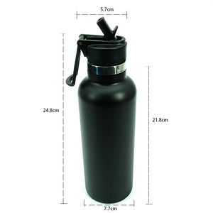 Bouteille d'eau isotherme élégante en acier inoxydable avec couvercle à charnière breveté, 22 oz, anti-fuite, gourde de voyage portable, cadeau promotionnel - Product Image 3