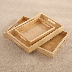 Bandeja Rectangular de Bambú Estilo Japonés, Bandeja de Madera Maciza para Servir Té, Café, Frutas y Pan, Diseño Simple para Uso Doméstico - Product Image 3