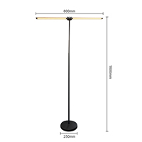 Lámpara LED de pie moderna de doble cabeza, Metal, 3 temperaturas de color, 10 pasos de atenuación, sala de estar Control remoto táctil para, dormitorio, Hotel