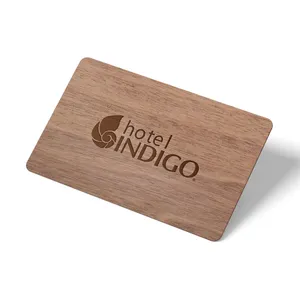 Carte de visite en bois ISO14443A 13.56Mhz RFID carte de visite en bois intelligente NFC écologique