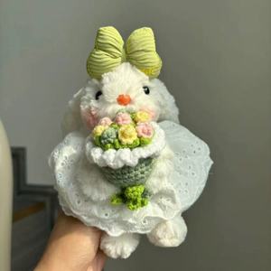 Adorable Llavero de Conejo con Orejas Caídas, Lazo y Falda con Volantes - Bonito Colgante de Peluche para Bolsos, Regalo para Niñas, Decoración para Habitación Infantil - Product Image 2