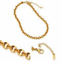 Collier tendance en acier inoxydable plaqué or 18 carats avec chaîne « nez de cochon » 2026, prêt à être expédié en gros pour femmes et hommes