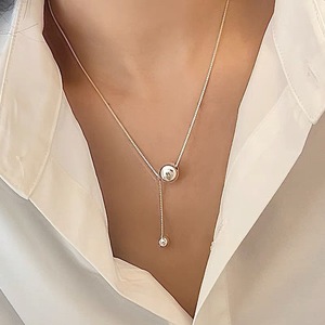 S925 Sterling <b>Silver</b> Ball Pendant Necklace 405cm Chain Length Everyday Wear Fine <b>Choker</b> Jewelry for Women - Product Image 4