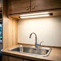 Éclairage intérieur de caravane à intensité variable avec détecteur de mouvement PIR, boîtier argenté de 300 mm, lampe sans points 4,5 W, DC12-28V