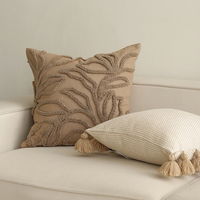 Designer de luxe coton lin tufté brodé jeter taie d'oreiller moderne texturé housse de coussin salon décor hôtel approvisionnement