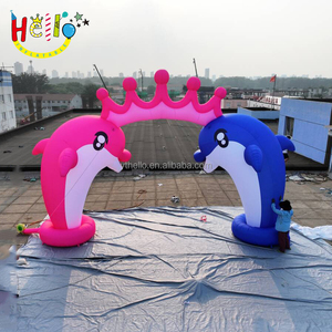 Arco inflable de animales para <span class=keywords><strong>acuario</strong></span>, arco de delfines inflable rosa y azul - Product Image 6