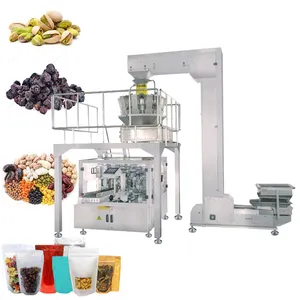 Qingdao automatic weighing zip bag packaging machine bag beans bird food dry fruit nuts pouch doypack filling packing machine