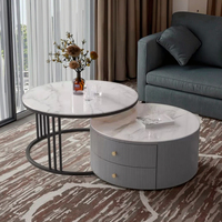 Ensemble de table basse moderne en acier inoxydable doré et verre trempé avec hauteur réglable pour salon, meubles de maison