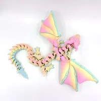 Statue de dragon réaliste en 3D, figurine articulée rotative et adaptée aux enfants, animaux imprimés pour la décoration de paysage.