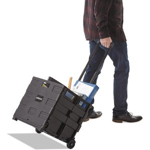 Contenedor Plegable Universal Negro de 18 1/4''x15''x18 1/4'' a 39 3/8'', Caja de Almacenamiento Móvil Resistente con Malla (14110) - Product Image 1