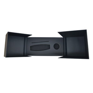 Luxury Custom Black Unique Double Door Open Wine Glass Gift Set <b>Box</b> Rigid <b>Magnetic</b> Closure Wine Gift <b>Box</b> - Product Image 3
