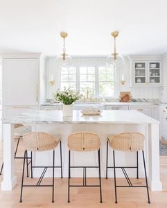 Étagère murale de cuisine laquée contemporaine haute brillance Rangement de cuisine avec siège Armoire avec <span class=keywords><strong>porte</strong></span> en verre - Product Image 3