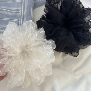 All'ingrosso di Retro ricamato in Tulle copricapo a coda di cavallo alta Tulle fasce per capelli gonfie - Product Image 4