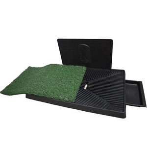 Plateau de pot pour chien en plastique à 3 couches avec mur Tapis de toilette pour chiot, déflecteur de pipi, tapis d'herbe pour chien pour l'élimination des déchets - Product Image 2