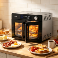 Four à air numérique à portes françaises grande capacité, four à convection de comptoir multifonction pour friture à l'air, cuisson et rôtissage