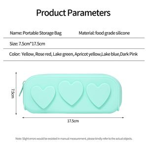 Étui à crayons personnalisé 2024 Kawaii mignon en silicone 3D, boîte de rangement, sac à fermeture éclair pour filles et garçons, petit format, idéal pour l'école - Product Image 4