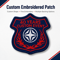 Écusson brodé personnalisé pour événements, emblème, badge, avec broderie fine, pour souvenirs d'anniversaire et uniformes d'équipe