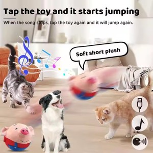 Nuovo Giocattolo Elettronico Interattivo per Cani a Forma di Maialino Saltellante, Ricaricabile USB, Palla Rimbalzante Attiva, Giocattolo Peluche Squittente per Animali Domestici - Product Image 4