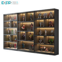 Présentoir de figurines de jouets en acrylique transparent DSP Vietnam Factory avec projecteurs intégrés