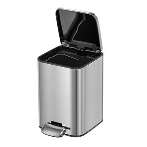 Defender series waste bin in acciaio inossidabile soft close rettangolo pattumiera bidone della spazzatura del bagno - Product Image 4