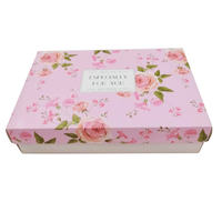 Boîte à bijoux à tiroir personnalisée avec design de roses et intérieur en velours, boîte cadeau de luxe pour collier, vente en gros