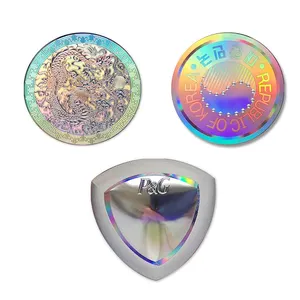 Wholesale Hologram Holographic Transparent Laser colorful printing Packaging Label Custom Stickers