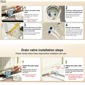 Cápsula de Tratamiento Spa para el Cuidado del Cuero Cabelludo en Casa, Cama Portátil Ajustable en Altura con Tanque de Residuos de 25L y Lavabo para Champú - Product Image 6