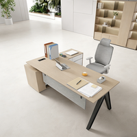 Bureau d'ordinateur moderne, bureau de direction avec armoire latérale, bureau d'ordinateur pour mobilier de bureau