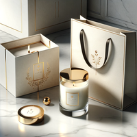 Coffret Cadeau de Luxe pour Bougies et Savons avec Supports Décoratifs, Pigments de Coloration, Bocal en Verre Parfumé, Boîte d'Emballage et Sac