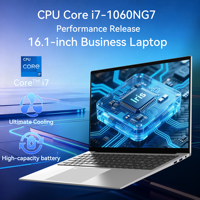 Laptop Bisnis Baru 16,1 Inci Intel I7-1060NG7 Quad Core Windows 11 16:10 512GB SSD DDR4 1920x1200 Panel IPS 60Hz Terintegrasi